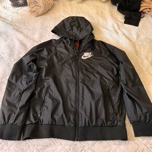 Nike Black Windbreaker Jacket Athletic Style